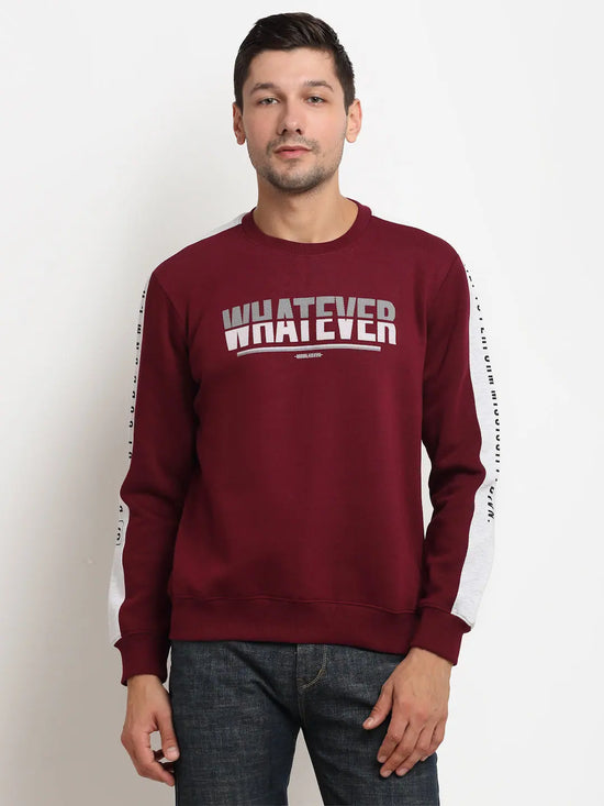 Rodamo Maroon Neck Sweatshirts-800290101-L