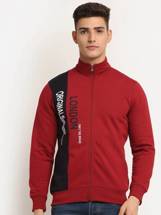 Rodamo Maroon Zipper Sweatshirts