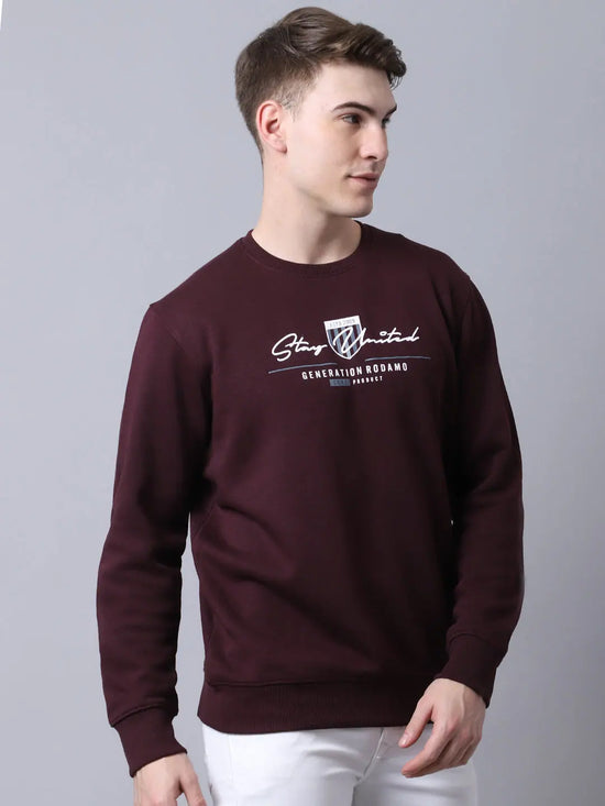 Rodamo Maroon Neck Sweatshirts-800710104-L