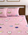 Home Sizzler 144 TC Microfibre Kid's Spaceship Double Bedsheet with 2 King Size Pillow Covers