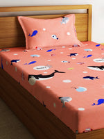 Home Sizzler 144TC Kid's Aquarium Single Bedsheet with 1 Pillow Cover