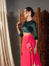 Women Emerald Green Velvet Crop Top