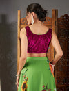 Women Fuchsia Velvet Sleeveless Crop Top