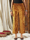 Women Mustard Velvet Straight Pants