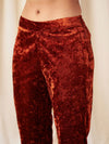 Women Rust Velvet Pencil Pants