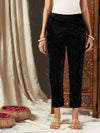 Women Black Velvet Pencil Pants