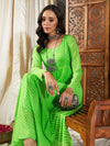 Women Green Lehariya Anarkali Dress