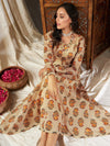 Women Beige Floral Anarkali Maxi Dress