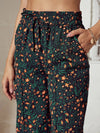 Women Green Ditsy Floral Twisted Top With Pants