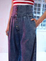 Women Blue High Waisted Staright Fit Jeans