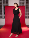 Women Black Sequin Flared Maxi Dress