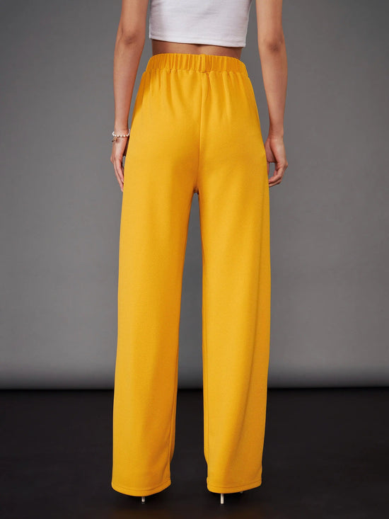 Women Mustard Straight Pants