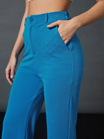 Women Turquoise Bell Bottom Pants