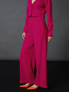 Women Pink Front Darted Palazzo Pants