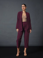 Women Maroon Front Darted Balloon Fit Pants