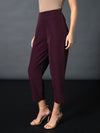 Women Maroon Front Darted Balloon Fit Pants