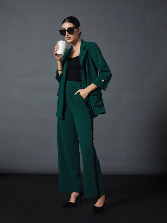 Women Emerald Side Tape Straight Pants