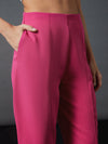 Women Pink Front Darted Balloon Fit Pants