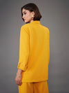 Women Mustard Front Button Blazer