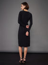 Women Black Blazer Midi Dress