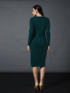 Women Emerald Peplum Bodycon Dress-SFDRSS11412XS