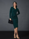 Women Emerald Peplum Bodycon Dress-SFDRSS11412XS