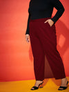 Women Maroon Balloon Fit Pants