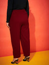 Women Maroon Balloon Fit Pants