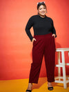 Women Maroon Balloon Fit Pants