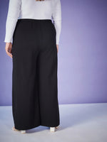 Women Black Elasticated Straight Pants