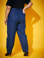 Women Blue Wash Balloon Fit Jeans