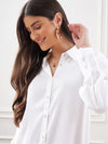 Women White Satin Shirt With Lounge Pants