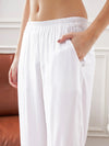 Women White Satin Shirt With Lounge Pants