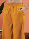 Women Mustard Short Sleeve Shirt With Lounge Pants