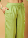 Women Green Embroidered Top With Palazzos