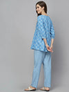 Women Printed Standard Blue Jumpsuits & Sets