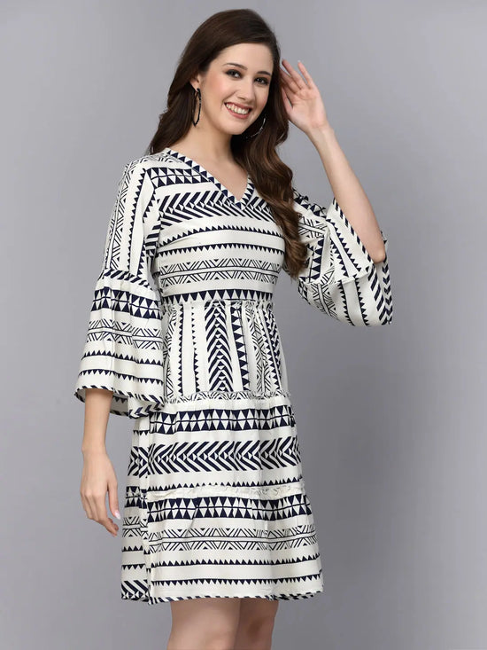 Women's Printed Rayon Tiered dress