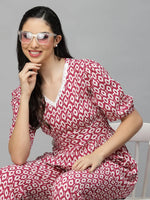 Women Printed Standard Purple Jumpsuits & Sets