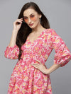 Women's Floral printed Cotton Flared dress-DRESSOUL34