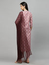 Stylum Women's Printed Cotton Blend Kurta Pant Dupatta Set-COLINMAUVE36