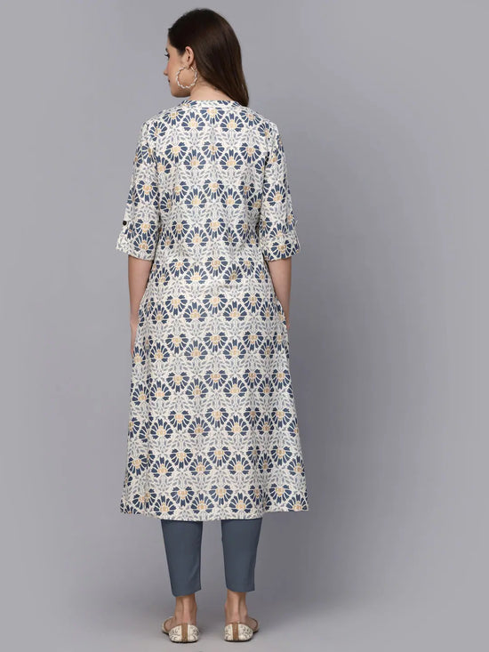 Women's Printed Rayon A-Line Kurta-VASTU36