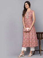 Women's Floral Printed Cotton A-Line Kurta