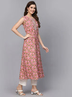 Women's Floral Printed Cotton A-Line Kurta