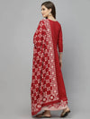 Women's Printed & Embroidered Cotton Anarkali kurta with Dupatta