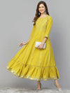 Women's Embroidered & Embellished Rayon Anarkali kurta