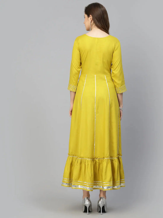 Women's Embroidered & Embellished Rayon Anarkali kurta