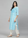 Women's Printed Cotton Slub Straight Kurta