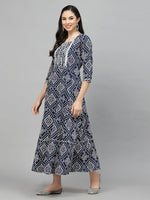 Stylum Women's Bandhej Printed Rayon Tiered kurta-INGOGINNY36