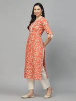 Stylum Women's Printed Rayon Blend Straight Kurta-AKSHUPEACH36