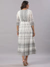 Juniper Women Off-White Georgette Flared Maxi Dress